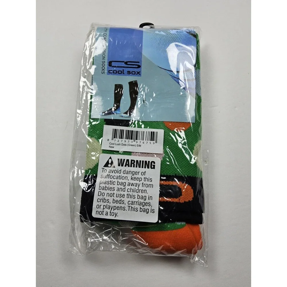 Cool Sox Compression 20-30mmHg Polka Dot Socks Size S/M